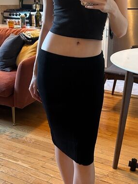 Black Mesh Pencil Skirt